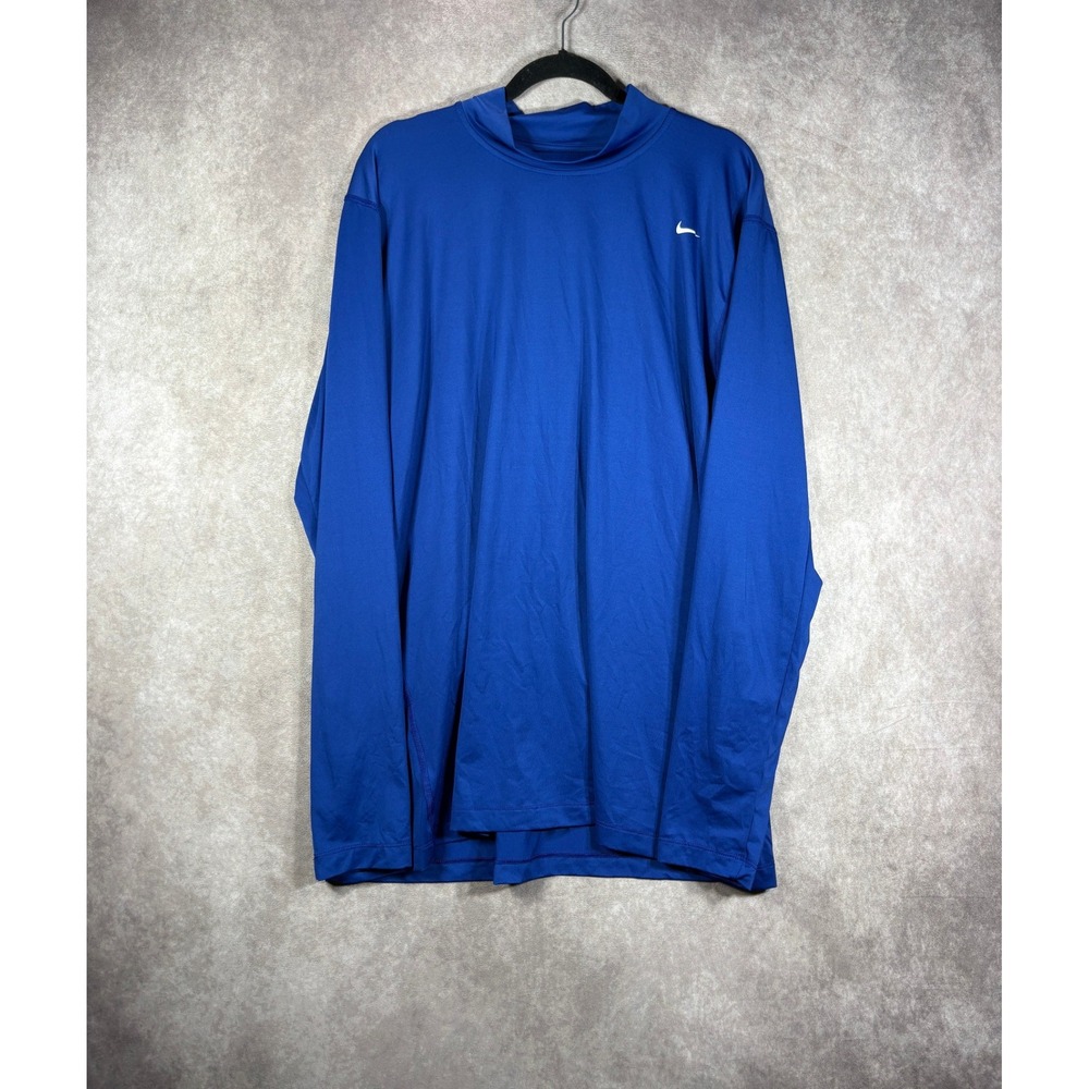 Nike Shirt Mens XXL Blue MLB Team Genuine Merchandise NikeFIT DRY Mock Neck LS